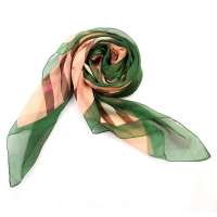 钱塘荷韵大方格雪纺围巾1458-3