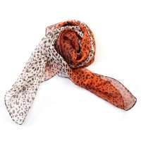 钱塘荷韵渐变豹纹雪纺围巾1460-1