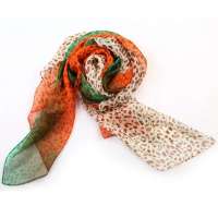 钱塘荷韵渐变豹纹雪纺围巾1460-3