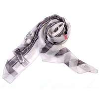 钱塘荷韵华丽方格雪纺围巾1461-2