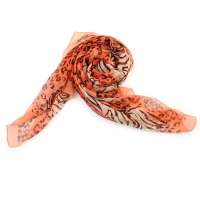 钱塘荷韵玫瑰豹纹雪纺围巾1463-1