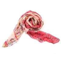 钱塘荷韵皮革花卉雪纺围巾1464-1