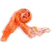 钱塘荷韵皮革花卉雪纺围巾1464-2