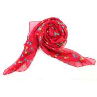 钱塘荷韵小格子雪纺围巾1465-1