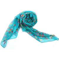 钱塘荷韵小格子雪纺围巾1465-3