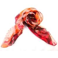 钱塘荷韵泼墨花卉雪纺围巾1466-1