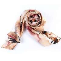 钱塘荷韵迷乱素绉缎长巾1478-1