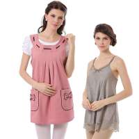 婧麒防辐射服孕妇装夏防辐射孕妇装孕妇防辐射衣服正品银纤维夏装jc8330B粉红色 L