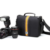 卡斯曼单肩背包C18-01黑色三分格料