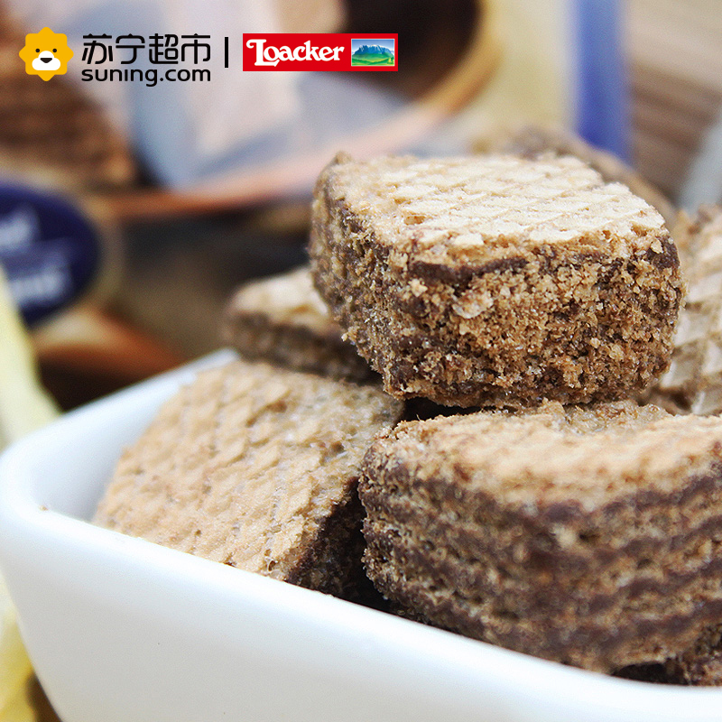 莱家巧克力味粒粒威化饼干125g 进口威化饼干 休闲零食