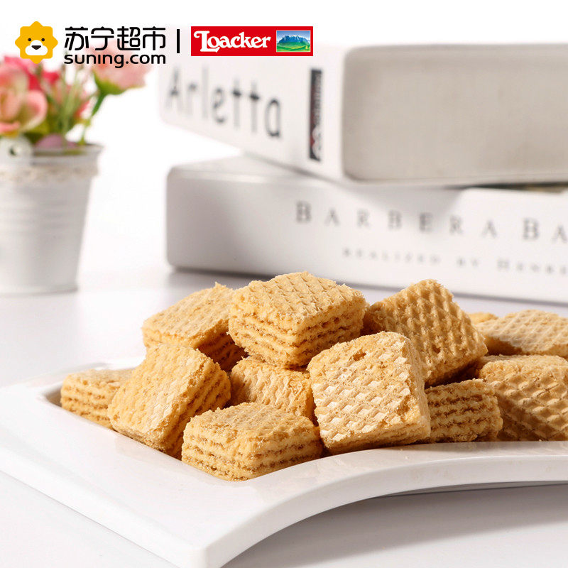 莱家香草味粒粒威化饼干125g 进口威化饼干 休闲零食