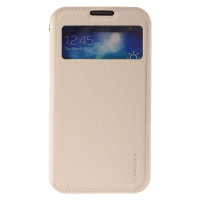 卡登仕(CAPDASE)三星S4 I9500 I9508 I9502 I959智能皮套带面盖吸附(米白色)