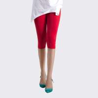 Feelie 女式 韩款时尚纯色七分裤FW132070271(大红S码)