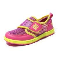 奈足童鞋 男童鞋女童鞋2013透气镂空网布网面透气 男童女童运动鞋桃红/黄28