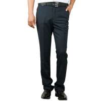 红豆相思鸟男装商务休闲无褶薄款无弹条纹西裤HDXK13355(B25蓝色32)