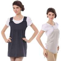 婧麒防辐射服 孕妇装银纤维防辐射肚兜防辐射孕妇装正品衣服特价jc8306A藏青色L