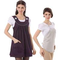 婧麒防辐射服 孕妇装防辐射肚兜防辐射孕妇装正品银纤维春夏衣服jc8313A暗紫色XL