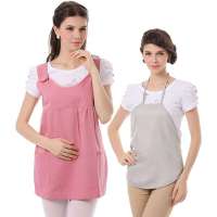婧麒防辐射服 孕妇装银纤维防辐射肚兜防辐射孕妇装正品衣服特价jc8306A粉红色L