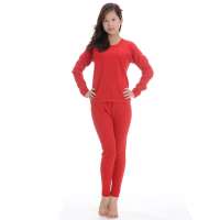 ENGLAND女士时尚羊毛竹炭保暖内衣大红(L)8008