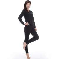 ENGLAND女士时尚羊毛竹炭保暖内衣黑色(L)8008