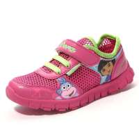 奈足 童鞋女童 2013朵拉单层网透气网面网布鞋 女童鞋桃红/黄绿28