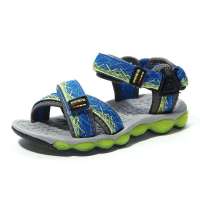 奈足儿童凉鞋 男童大力水手童鞋男童鞋夏季凉鞋 沙滩凉鞋男童童鞋中灰/宝兰36