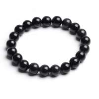 TFF蒂凡-天然黑曜石手链女款(8mm) (附带权威质检证书)