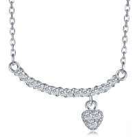 TFF蒂凡 国际925纯银镶锆石项链 心心相印