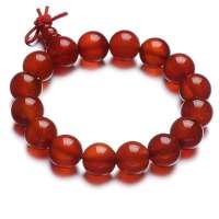 TFF蒂凡  天然A级红玛瑙情侣手链爱意相随男款(附带珠宝鉴定证书)