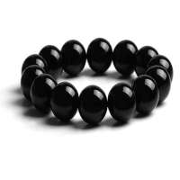 TFF蒂凡 天然黑玛瑙手链男款(14mm)(附带权威质检证书)