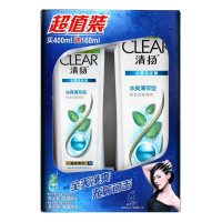 清扬冰爽薄荷型去屑洗发露400ml+160ml