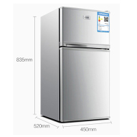 康佳(KONKA)BCD-102S-GY 102升 两门冰箱 节能静音 双门开 家用租房必备 家电保鲜小冰箱