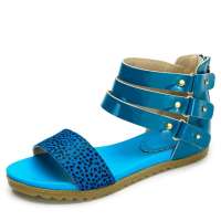 CAMEL/骆驼女性感豹纹时尚凉鞋81006601蓝色38