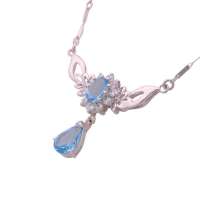 Fedora斐达罗 天然托帕石项链 天然蓝黄玉吊坠DBHL1021