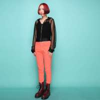 伊甸基因韩版女装时尚休闲女式长裤弹力修身裤小脚裤铅笔裤糖果色EB130052亮粉L