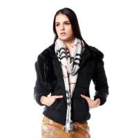 雪中飞 女装女假獭兔毛领短款 X1201050(#120150(黑色) 165/88A(M))