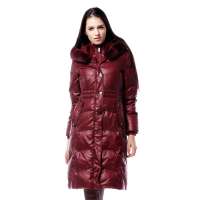 雪中飞 女装女假獭兔毛长款 X1201140(#121109(名流红) 180/100A(XXL))