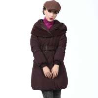 雪中飞 女装女罗纹披肩休闲中长款 XR9120(#932紫酱红 170/92A(L))