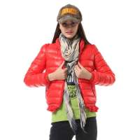 雪中飞 女装女花边飞羽绒短款 X1201016(#12137(鲜桔红) 155/80A(XS))