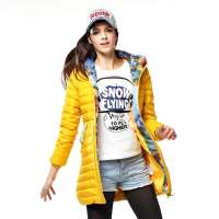 雪中飞 女装女彩带相拼中长款 X1201096(12303(水仙黄色) 160/84A(S))