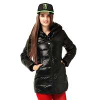 雪中飞 女装女潮流时尚修身中长款 X1201090(#120150(黑色) 165/88A(M))