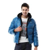 雪中飞 男装男双帽短款X1201017(#12523(蔚蓝) 170/88A(S))