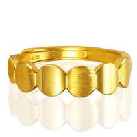 潮宏基正品 足金系列 圈圈光环 足金/黄金活圈口戒指/女戒