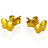 潮宏基正品 足金系列 蝶化庄生 足金/黄金耳钉/耳环/耳  勾