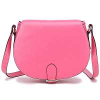 大企鹅DAQIE女士时尚韩版糖果色真皮单肩斜挎女包 A65218-348-23玫红色
