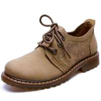 木村树情侣款男式磨砂牛皮平跟单鞋SM371413卡其43