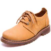 木村树情侣款男式磨砂牛皮平跟单鞋SM371413黄棕43