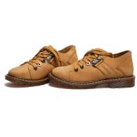 木村树情侣款女式磨砂牛皮平跟单鞋G1775504黄棕37