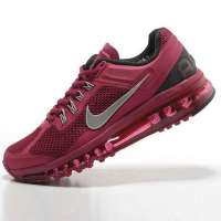 耐克AIR MAX+2013全掌气垫女跑步鞋555363-602暗红36