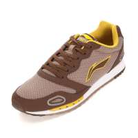李宁男经典跑鞋ARCG015-2褐灰/深石棕/黄44